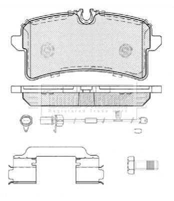 BORG & BECK Комплект тормозных колодок, дисковый тормоз BBP2449